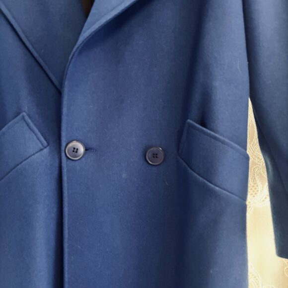 La Vogue Women's Large (no tag) Long ‎ Blue Coat  38 chest snug hip - Picture 4 of 16